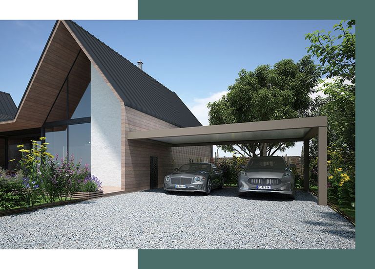 Carport 2 places adossé à la maison