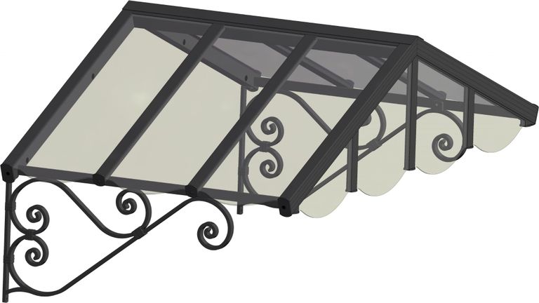 Marquise 2 pans + devant à l'ancienne