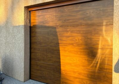 Porte garage acier imitation bois